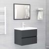 vidaXL Set Mobili da Bagno Grigio in Legno Multistrato