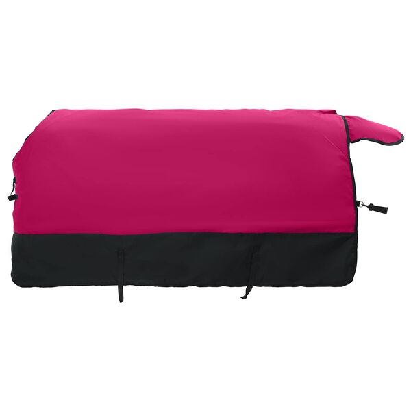vidaXL Coperta per Cavalli Rosa e Nero 145 cm Poliestere