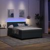 vidaXL Letto a Sorgente LED Grigio Scuro e Bianco 140 x 190 cm