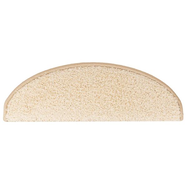 vidaXL Tappetini per scale 10 pz 65x21x4 cm Crema Semicircolari Grandi