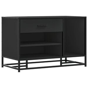 vidaXL Panca Portaoggetti Nera 80x40x53,5 cm Multistrato e Metallo