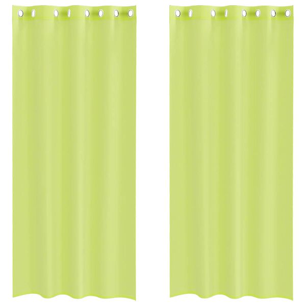 vidaXL Tende in Voile con Occhielli 2 pz Verde Mela 140x245 cm