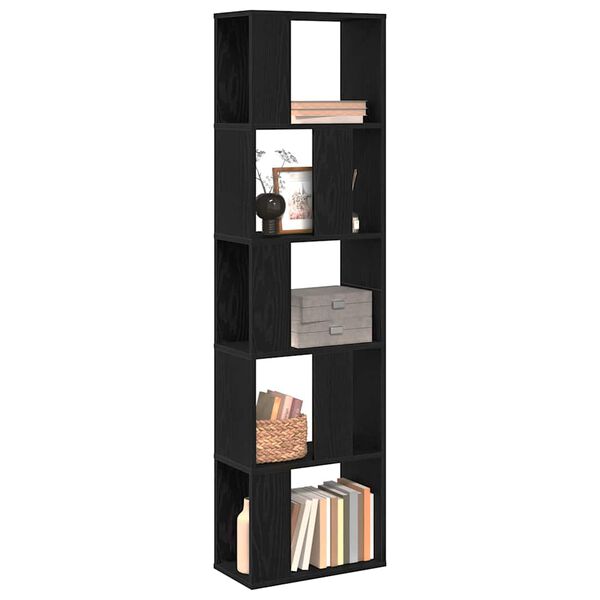 vidaXL Libreria Rovere Nero 45 x 23,5 x 162,5 cm