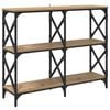 vidaXL Tavolo consolle Rovere artigianale 100 x 28 x 80,5 cm