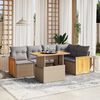 vidaXL Set Divano da Giardino 6 pz con Cuscini Beige in Polyrattan