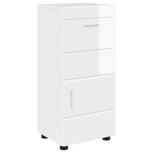 vidaXL Set di Armadi da Bagno TULUM Bianco Lucido 37 x 31,5 x 82 cm