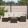 vidaXL Set Divano da Giardino con cuscino 7 pcs Marrone Poly Rattan