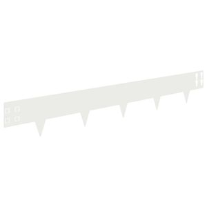 vidaXL Bordura per Prato 50 pcs 100 x 15 cm Acciaio Bianco