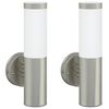 vidaXL Lampada da Parete Esterna 2 pz Argento 15 x 7,5 x 33 cm