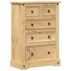 vidaXL Cassettiera Corona 80x43x114 cm in Legno Massello di Pino