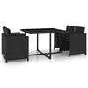 vidaXL Set da Pranzo da Giardino 5 pz con Cuscini in Polyrattan Nero