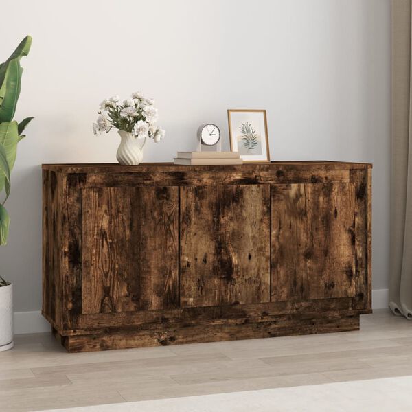 vidaXL Credenza Rovere Fumo 102x35x55 cm in Legno Multistrato