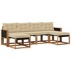 vidaXL Set di divani da esterno con cuscino 6 pcs Naturale e Beige