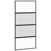 vidaXL Porta Scorrevole Nera 102,5x205 cm Vetro Temperato e Alluminio