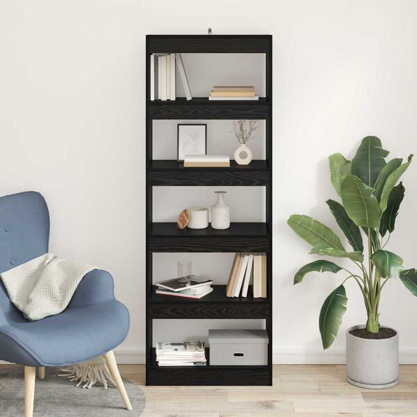 vidaXL Armadio per Libri Rovere nero 60 x 30 x 166 cm