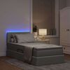 vidaXL Letto con contenitore e LED Grigio chiaro 90 x 190 cm Tessuto