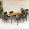 vidaXL Set da Pranzo da Giardino 7 pz con Cuscini in Polyrattan Grigio