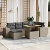 vidaXL Set Divani da Giardino 7 pz con Cuscini Grigio in Polyrattan