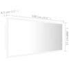 vidaXL Specchio da Bagno con LED Bianco 100x8,5x37 cm in Acrilico