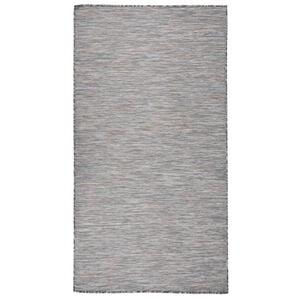 vidaXL Tappeto da Esterni a Tessitura Piatta 80x150 cm Marrone e blu