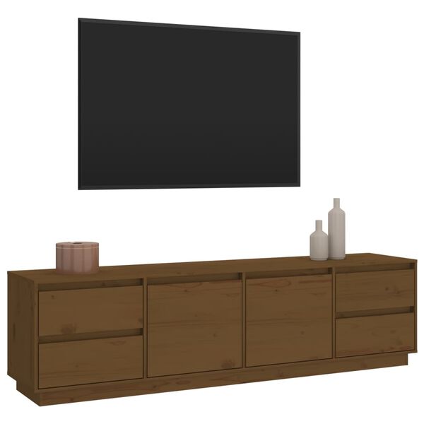 vidaXL Mobile Porta TV ambra 176x37x47,5 cm in Legno Massello di Pino