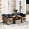 vidaXL Set Divani da Giardino 7 pz con Cuscini Grigio in Polyrattan