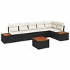 vidaXL Set Divano da Giardino 7 pz Nero Poly Rattan