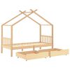 vidaXL Giroletto Bambini con Cassetti 90x200 cm Legno Massello di Pino