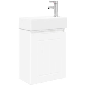 vidaXL Mobile bagno con rubinetto Bianco 45,5 x 25,5 x 84 cm