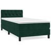 vidaXL Giroletto a Molle con Materasso Verde Scuro 80x200 cm Velluto
