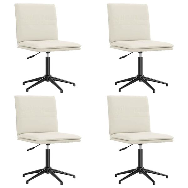 vidaXL Sedie da Pranzo 4 pz Crema in Velluto