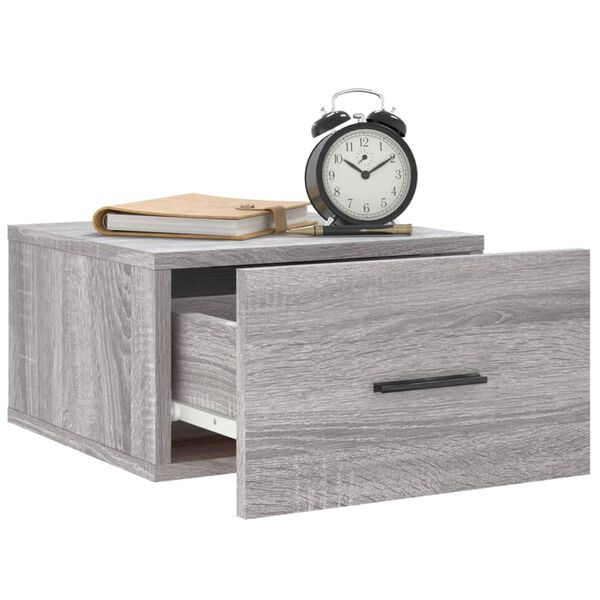vidaXL Comodini a Muro 2 pz Grigio Sonoma 35x35x20 cm