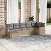vidaXL Set Divano da Giardino 7 pz con Cuscini Beige Misto Polyrattan