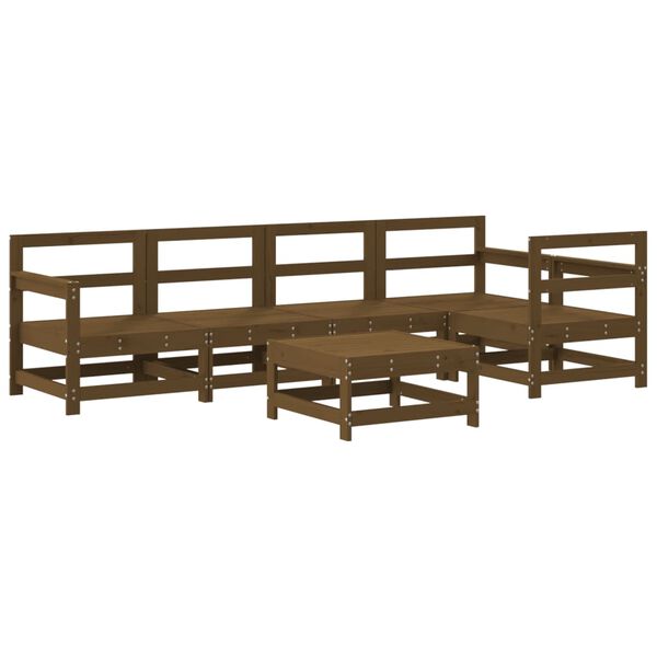 vidaXL Set Salotto da Giardino 6 pz ambra in Legno Massello di Pino