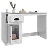 vidaXL Scrivania Cassetto Bianco Lucido 115x50x75 cm Legno Multistrato