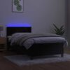vidaXL Letto a Molle con Materasso e LED Nero 80x200 cm in Velluto