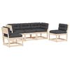 vidaXL Set Divani Giardino 5 pz con Cuscini in Legno Massello di Pino