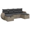 vidaXL Set Divano da Giardino 6 pz con Cuscini Grigio in Polyrattan