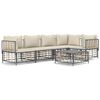 vidaXL Set Divani da Giardino 6 pz con Cuscini Antracite in Polyrattan