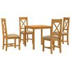 vidaXL Set da pranzo 5 pz Beige Legno di Quercia Massello
