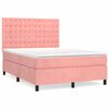 vidaXL Giroletto a Molle con Materasso Rosa 140x190 cm in Velluto
