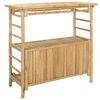 vidaXL Tavolo da bar da esterno Naturale 110 x 50 x 105 cm Bamb&ugrave;