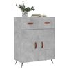 vidaXL Credenza Grigio Cemento 69,5x34x90 cm in Legno Multistrato