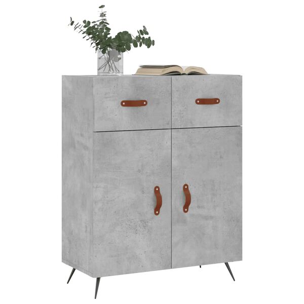vidaXL Credenza Grigio Cemento 69,5x34x90 cm in Legno Multistrato