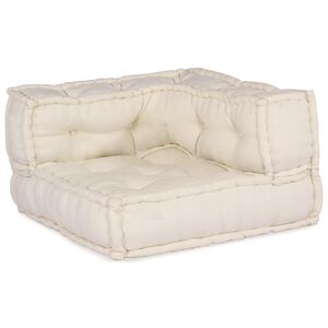 vidaXL Unit&agrave; di Divano Modulare Tessuto Crema 210 x 140 x 56 cm
