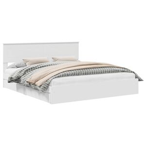 vidaXL Letto con Contenitore Bianco 180 x 200 cm Legno ingegnerizzato