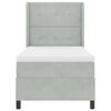 vidaXL Letto a molle con testiera Grigio chiaro 100 x 200 cm Velluto