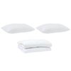 vidaXL Piumone con cuscino 3 pcs Bianco Microfibra