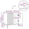 vidaXL Armadio per Lavabo da Bagno Legno vecchio 60,5 x 33,5 x 61 cm
