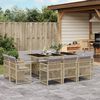 vidaXL Set Pranzo da Giardino 11 pz con Cuscini Beige Misto Polyrattan